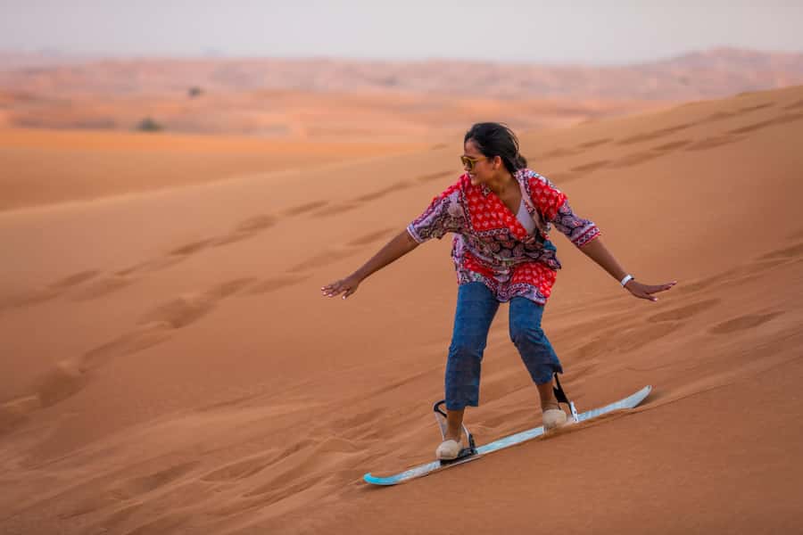 Dubai: Dune Buggy Desert Safari, Camel Ride & Sandboarding - The short camel ride and camel feeding