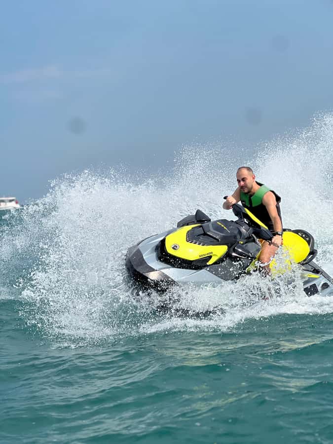 Dubai East: Guided JetsKi Ride with Sound System! - Ain Dubai from the water