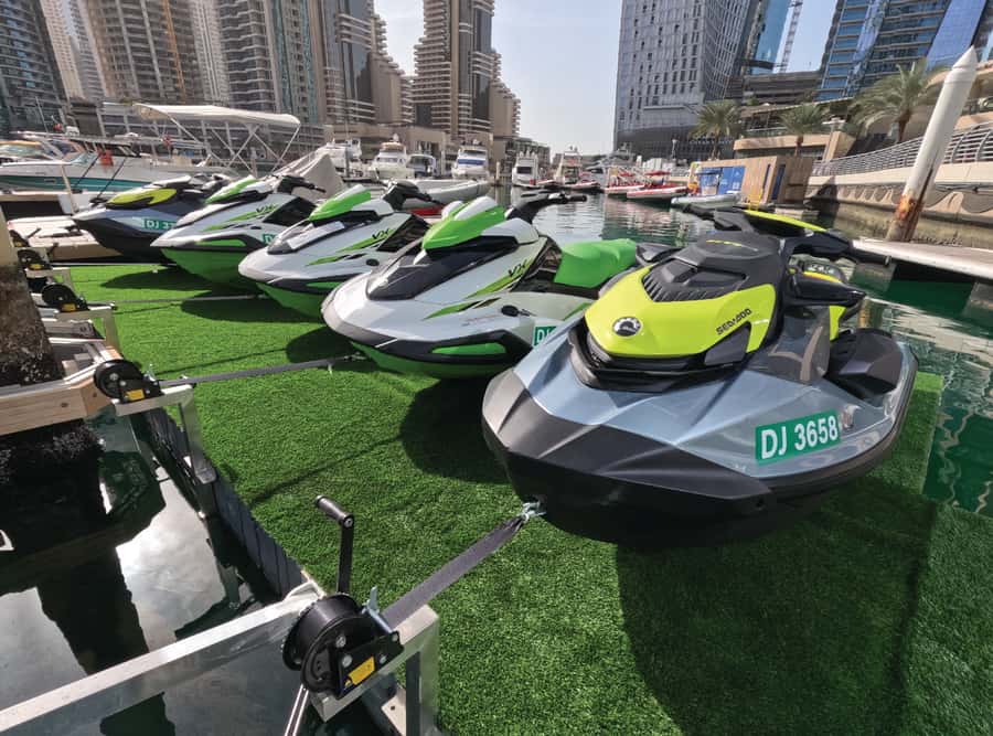 Dubai East: Guided JetsKi Ride with Sound System! - Bluewaters Island and the return ride