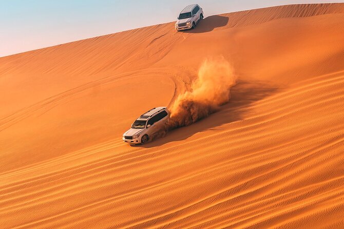Dubai Evening 4x4 Desert Safari, Shows, Camel Ride BBQ Dinner - Sunset Photos Among the Dunes