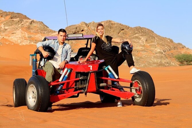 Dubai Evening Desert Safari With Transfers Dune Bashing & Dinner - Dune bashing and the sunset photo stop