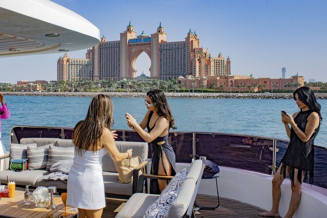 Dubai Harbour Super Yacht Experience with gourmet & Drinks - Swimming stops can change the pace