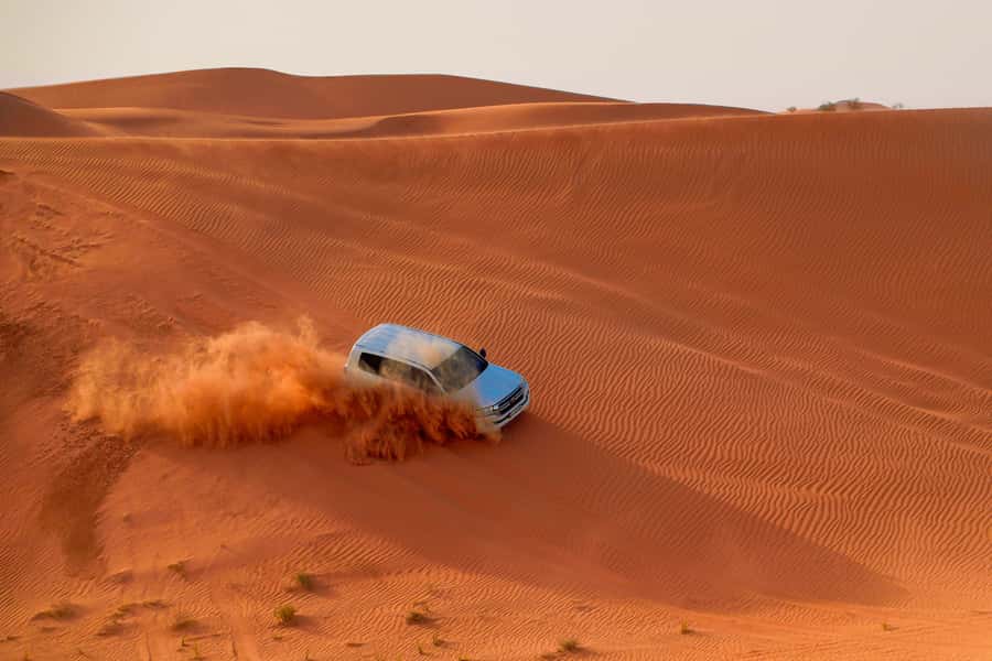 Dubai: Helicopter Ride, Desert Safari, Camels & Refreshments - Sandboarding and the short activity stops
