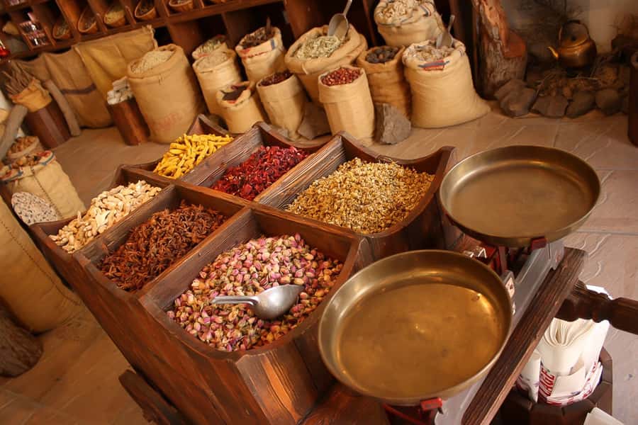 Dubai Heritage & Burj Khalifa Experience - Spice Souk: smells, sales pitches, and a quick walk