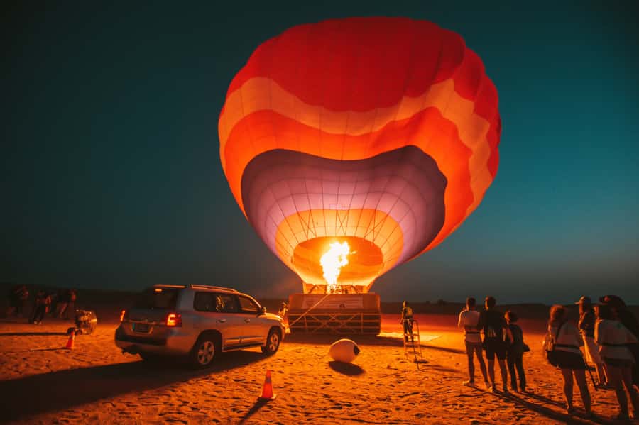 Dubai: Hot Air Balloon Ride with Camel Ride & Falcon Show - Key points at a glance