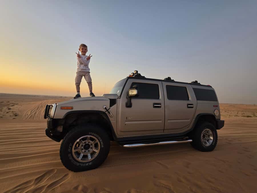 Dubai Hummer Safari Adventure & Traditional Dress Photoshoot - BBQ buffet, vegetarian choices, and unlimited drinks
