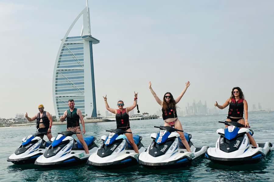 Dubai: Jet Ski Tour of Burj Al Arab with Photos - Riding from Fisherman Harbor toward Burj Al Arab