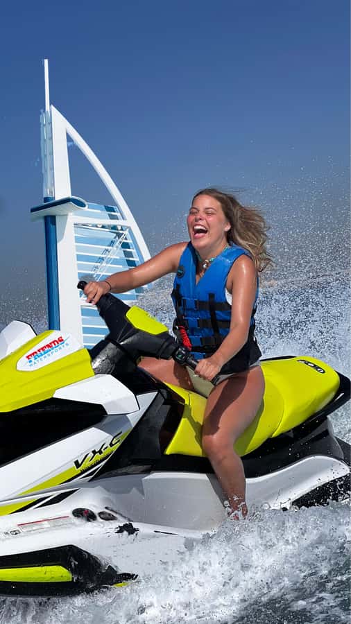 Dubai: Jet Ski Tour to Burj Al Arab and Atlantis - Riding from Fisherman Harbor toward Dubai’s icons