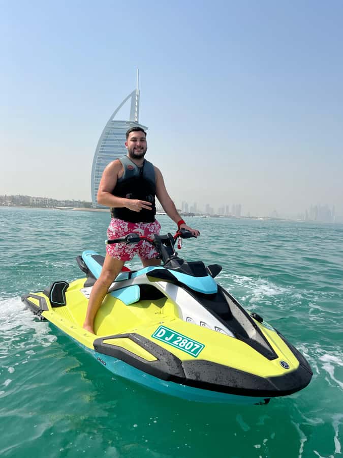 Dubai: Jet Ski Tour To Dubai marina, JBR - Leaving the Dubai Fish Market by jet ski