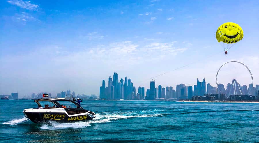 Dubai Jumeirah Parasailing adventure with breathtaking views - Photos, Videos, and the Music on the Boat