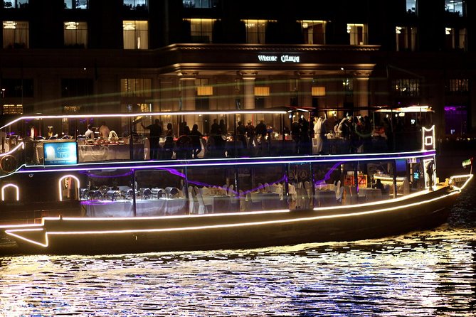 Dubai Luxury Canal Dinner Cruise with Optional Transfer - Open air or enclosed seating