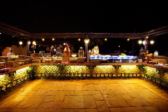 Dubai: Luxury Desert Fortress Dinner, Camel Ride & Live Shows - Belly dancing, Tanoura, music, and fire