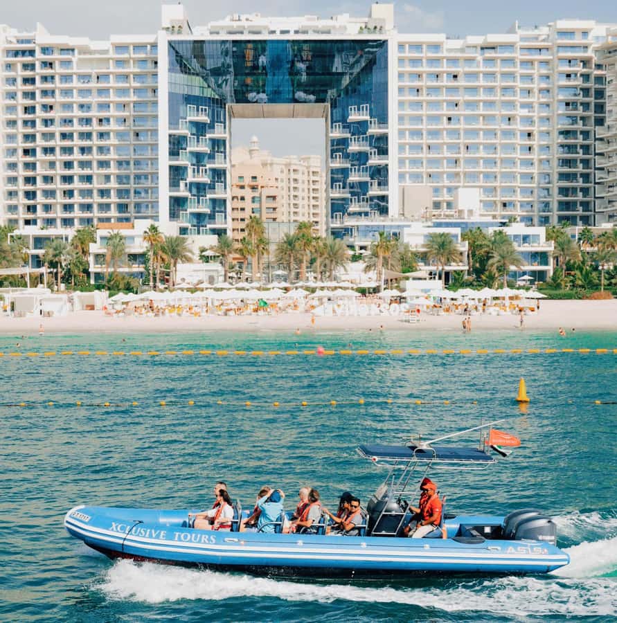 Dubai: Marina, Atlantis, Palm & Burj Al Arab Speedboat Tour - Ain Dubai and the Dubai Harbour views