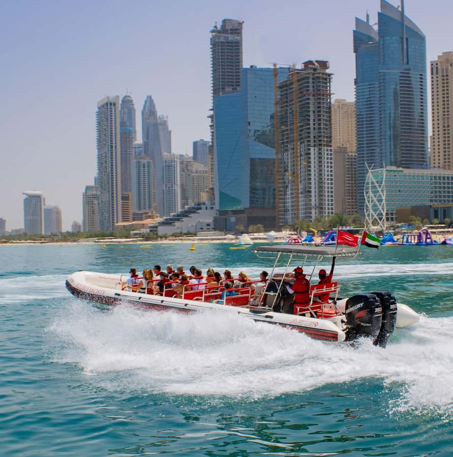 Dubai: Marina, Atlantis, Palm & Burj Al Arab Speedboat Tour - Burj Al Arab and the return run