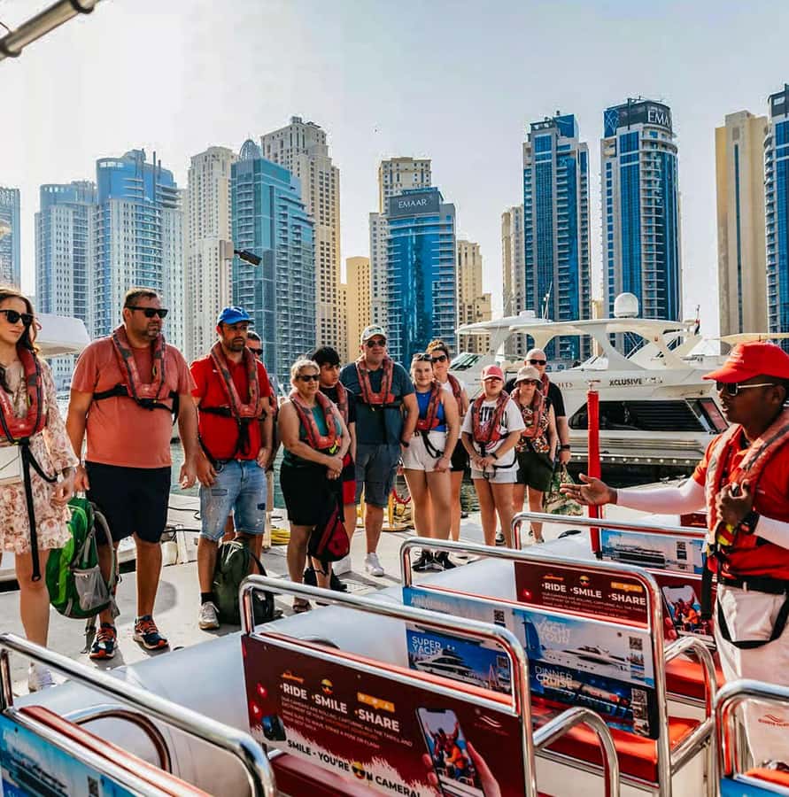 Dubai: Marina, Atlantis, Palm & Burj Al Arab Speedboat Tour - Checking in at Dubai Marina