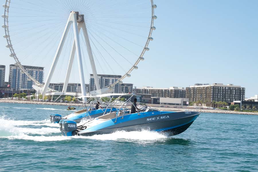 Dubai: Marina Private Boat Tour & Palm Jumeirah Sightseeing - Ain Dubai and the Palm look different from the sea