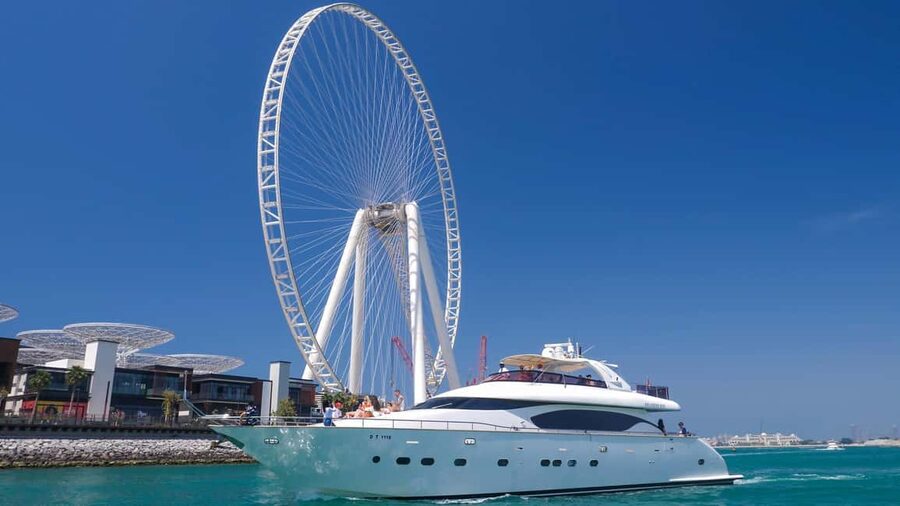 Dubai Marina Yacht Tour: Ain Wheel, JBR & Harbour in 1 Hour - Dubai Marina from the water