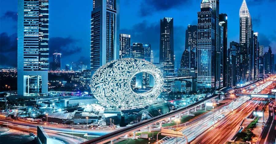 Dubai: Nighttime Guided City Tour by Van & Blue Water Island - Key points at a glance