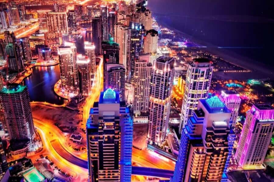 Dubai: Nighttime Guided City Tour by Van & Blue Water Island - Dubai Marina on foot and from the van
