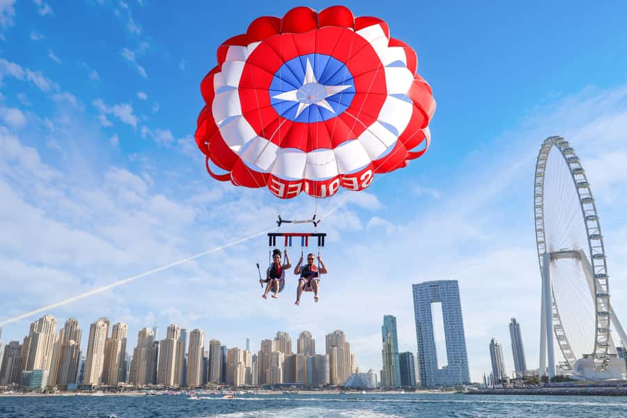 Dubai: Palm View and JBR View Parasailing Experience - Flying above Dubai’s famous waterfront