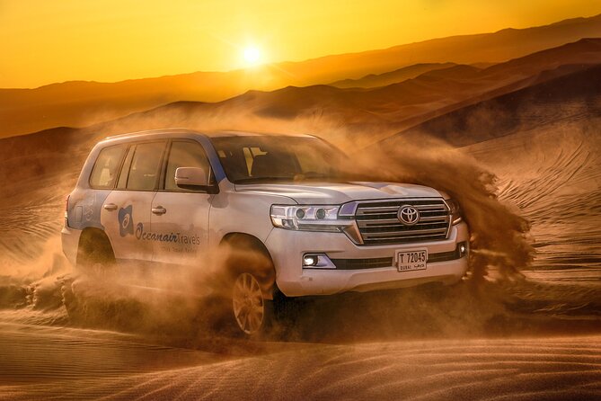 Dubai Premium Red Dunes Safari, Camels & 5<em> BBQ at Al Khayma camp – Why Lahbab’s red dunes make this safari different’ /></p>
<p><p>A Dubai desert trip can mean many things, from a quick photo stop to a large camp dinner with a short camel ride. This outing aims for the full package, using the red dunes around Lahbab as its main playground.</p>
</p>
<p><p>The color is part of the appeal. The dunes here are described as golden and red, and they provide a stronger setting for sunset photos than a brief stop near the city. You get time to look across the open sand, then return to the vehicle for the main driving session.</p>
</p>
<p><p>The package is aimed at you if you want to try several desert activities without arranging them separately. It is not the quietest possible desert experience, and it is not a private cultural visit. It is an organized, activity-heavy evening with a polished camp at the end.</p>
</p>
<p><p>The stated price is <strong>$75 per person</strong>, which is fair for the amount included. Hotel pickup and return, a licensed English-speaking driver, a 4WD vehicle, dune bashing, sandboarding, camel riding, camp food, soft drinks, shows, and stargazing are all covered. ATV riding is the main extra cost, along with tips and personal spending.</p>
</p>
<div class="twil" style="margin: 20px 0; padding: 15px 0;"><p>More Camel Rides in Dubai</p><ul style="margin: 10px 0; padding-left: 0; list-style: none;"><li style="margin: 0 0 12px 0; padding: 0 0 12px 0; border-bottom: 1px solid #E6E1EF; line-height: 1.4;"><a href="https://middleeastguides.com/dubai-desert-safari-quad-bike-camel-ride-al-khayma-camp/">Dubai: Desert Safari, Quad Bike, Camel Ride & Al Khayma Camp</a><br><span style="font-size: 0.82em; color: #555;"><span style="color: #4A2C8C;">★</span> 4.9 &nbsp;&middot;&nbsp; 68,962 reviews</span></li><li style="margin: 0 0 12px 0; padding: 0 0 12px 0; border-bottom: 1px solid #E6E1EF; line-height: 1.4;"><a href="https://middleeastguides.com/dubai-desert-safari-quad-bike-camel-ride-and-sandboarding/">Dubai: Desert Safari, Quad Bike, Camel Ride and Sandboarding</a><br><span style="font-size: 0.82em; color: #555;"><span style="color: #4A2C8C;">★</span> 4.9 &nbsp;&middot;&nbsp; 43,505 reviews</span></li><li style="margin: 0; padding: 0; border-bottom: none; line-height: 1.4;"><a href="https://middleeastguides.com/dubai-safari-quad-bike-camel-ride-and-buffet-dinner/">Dubai: Safari, Quad Bike, Camel Ride, and Buffet Dinner</a><br><span style="font-size: 0.82em; color: #555;"><span style="color: #4A2C8C;">★</span> 4.9 &nbsp;&middot;&nbsp; 33,424 reviews</span></li></ul></div><h2>The 60-minute drive from Dubai to Lahbab</h2>
<p><img width="669" height="446" decoding="async" src=