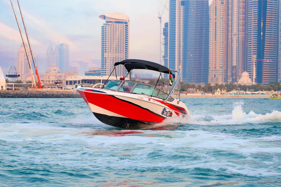 Dubai: Private Boat Tour - JBR/Burj Al Arab/Atlantis options - Ain Dubai and Bluewaters Island from offshore