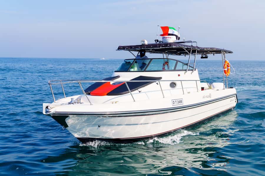 Dubai: Private Coastline Landmarks Mini-Yacht Tour - Burj Al Arab from the Gulf