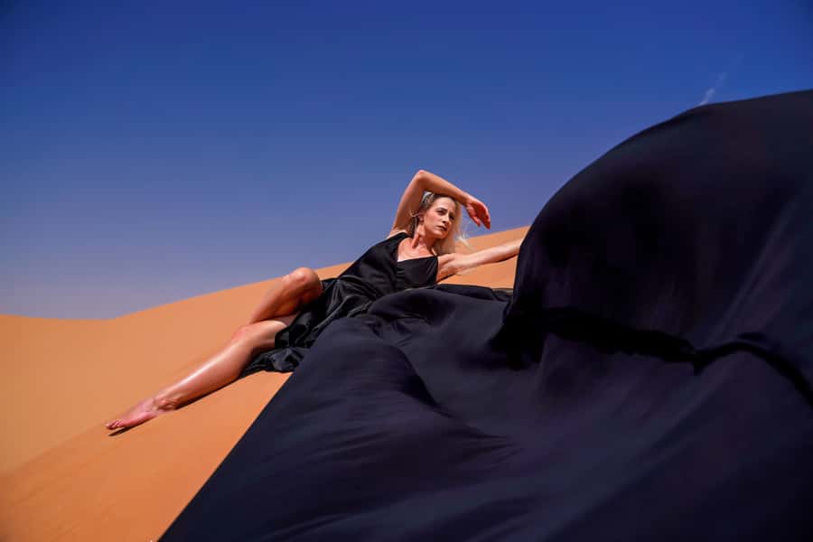 Dubai: Private Flying Dress Photography and Dune Drive Trip - From Dubai pickup to the dunes