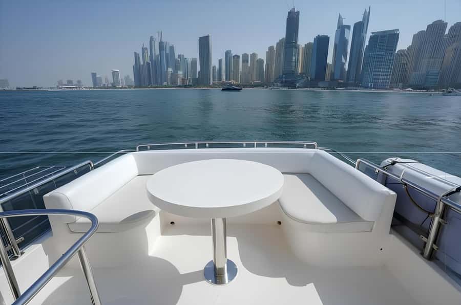 Dubai: Private Yacht Tour Experience with Soft Drinks - The yacht’s indoor and outdoor spaces