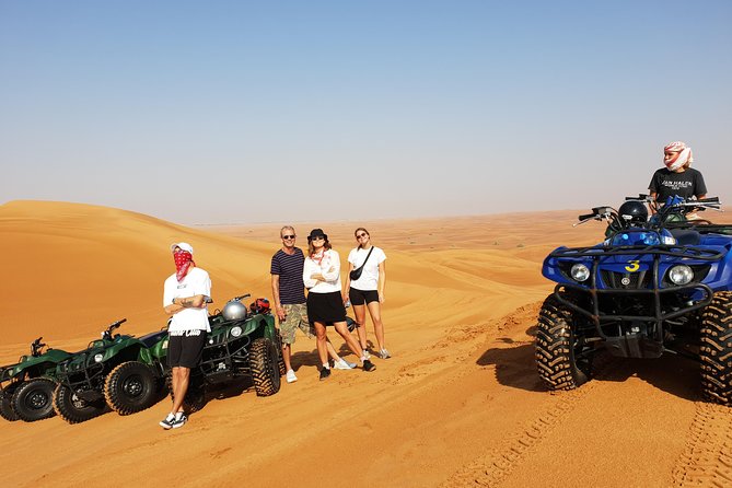 Dubai: Quad Bike Safari, Camels, & Camp with BBQ Dinner - Sandboarding on the Lahbab dunes