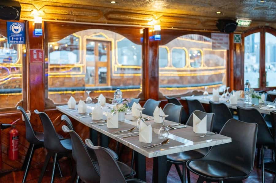 Dubai: Scenic Dhow Cruise with Buffet Dinner and Live Shows - Old Souk, Dubai Creek Tower, and water taxis