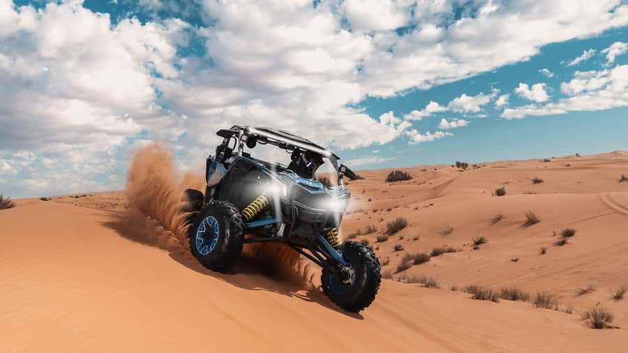 Dubai: Self-Drive 4WD Dune Buggy Guided Desert Adventure - Riding toward Big Red and Pink Rock
