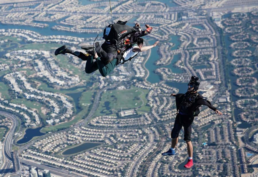 Dubai: Skydive at The Palm with Photos, Video & Yacht Tour - The parachute ride and Palm views