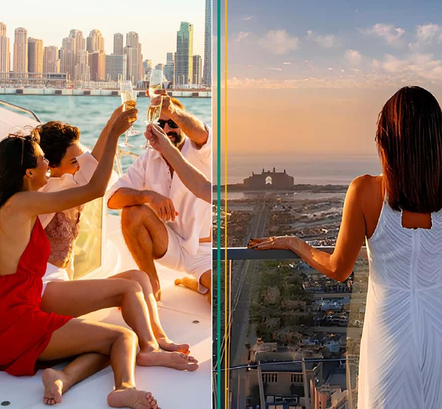 Dubai: The View At The Palm Ticket & 1.5 Afternoon Yacht - Two views of Dubai in one three-hour outing