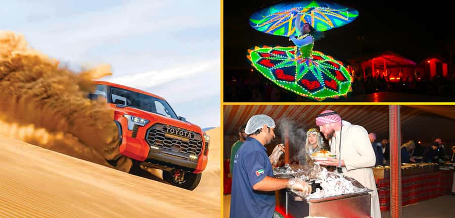 Dubai: Tour with BBQ Dinner, Camel Ride, & Traditional Show - Key points at a glance