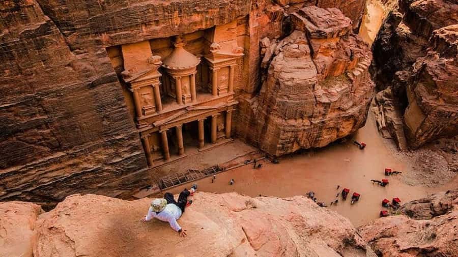 From Amman: Petra, Wadi Rum, and Dead Sea Private 2-Day Trip - From Petra to Wadi Rum at sunset