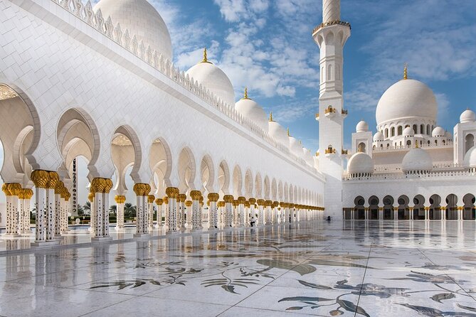 From Dubai: Abu Dhabi Heritage Tour, Qasr Al Watan, Grand Mosque - Starting in Dubai: hotel pickup and Burj Al Arab views
