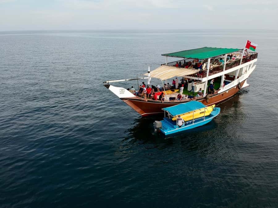 Mystic Musandam Full-Day Sea Safari - Swimming, snorkeling, and the banana boat
