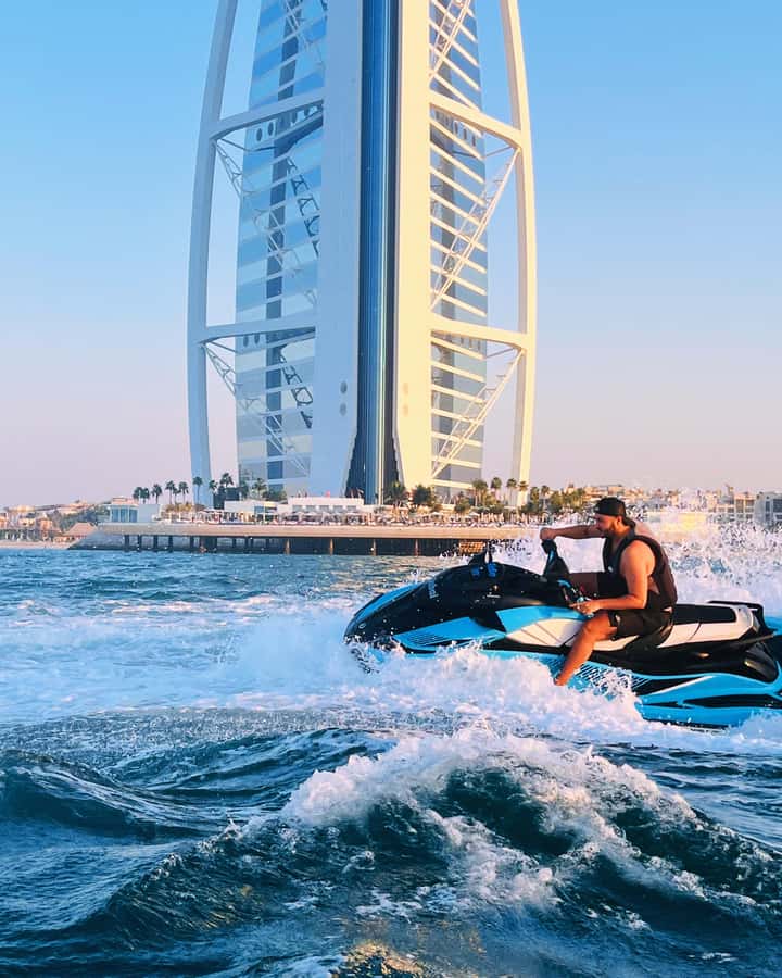 Palm Jumeirah: 1.5-Hour Guided Jet Ski Tour - JBR, Dubai Marina, and the yacht harbors