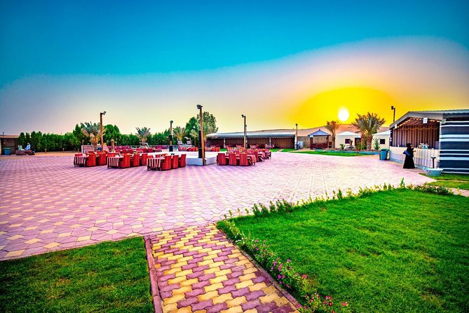 Premium Desert Safari Sharing Transfer with 5<em> Unlimited Buffet – Key points to know before booking’ /></p>
<ul>
<li><strong>The 25 to 30 minute dune ride is the heart of the outing:</strong> Expect a roller-coaster-style drive across red dunes in a shared Land Cruiser.</li>
<li><strong>Sunset timing matters:</strong> Pickup begins around 4 p.m., and delays at earlier stops can affect how much sunset time you get.</li>
<li><strong>The camel ride is brief:</strong> The included ride is advertised as a short experience, with five minutes described as free. Longer rides cost extra.</li>
<li><strong>Dinner is a large shared-camp buffet:</strong> Vegetarian and nonvegetarian food, soft drinks, water, Arabic coffee, tea, and dates are included.</li>
<li><strong>Entertainment can change:</strong> Tanoura, belly dancing, and fire performances are scheduled, but Ramadan restrictions or show changes may affect the program.</li>
<li><strong>This is good value for a full evening:</strong> At $70 per person, hotel transport, desert driving, camp activities, dinner, and shows are bundled together.</li>
</ul>
<h2>Red dunes first, camp dinner later</h2>
<p><img width="669" height="446" decoding="async" src=