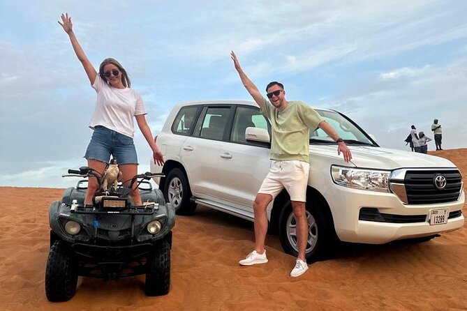 Sunset Desert Safari Quad bike Camel ride Sand Board & BBQ Dinner - The Al Awir camp after sunset