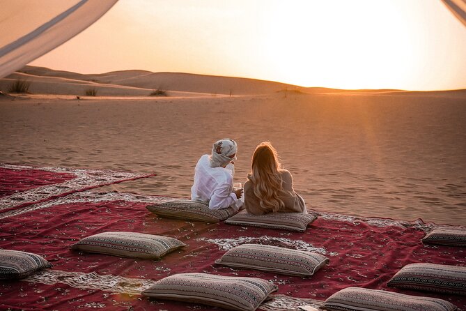 VIP Dubai Sunset Desert Safari: Camel Ride, BBQ, Unlimited Spirit - Henna, Arabic coffee, and the Bedouin-style camp