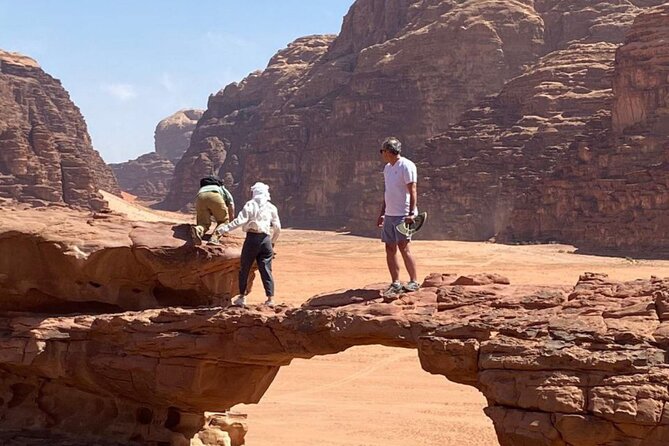 Wadi Rum 2-Day Jeep Tour with Meals and Overnight in Bedouin Camp - Burdah Bridge and the walk through Abu Khashaba Canyon