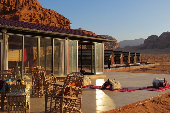 Wadi Rum Full Day Jeep Tour + Overnight & Dinner in Bedouin Camp - Lawrence’s House, the White Desert, and Mushroom Rock
