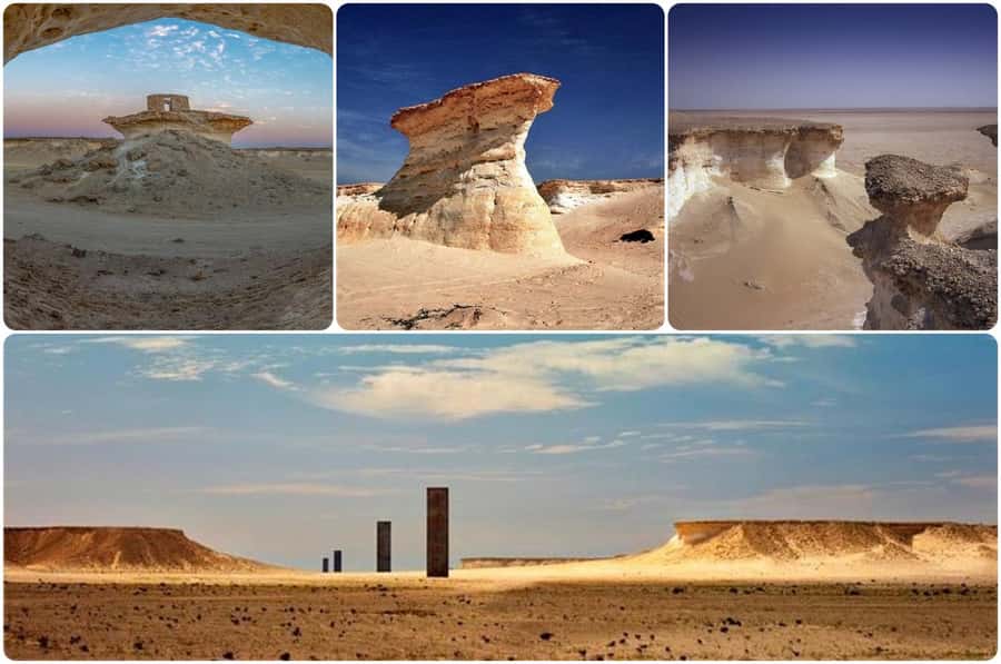 West Qatar tour to Richard Sierra sculpture,Umbrella Rock - Why west Qatar feels so different from Doha
