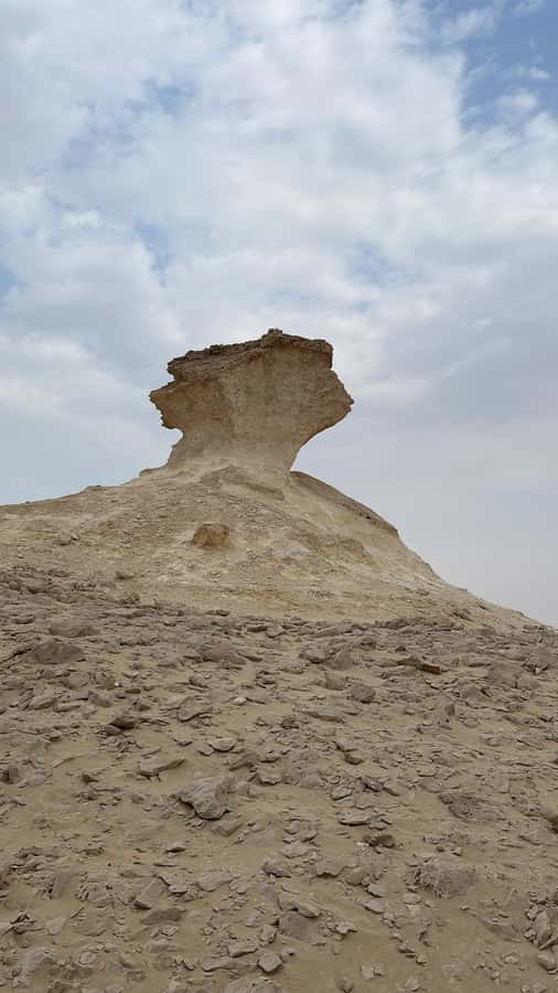 West Qatar tour to Richard Sierra sculpture,Umbrella Rock - Richard Serra’s East-West/West-East